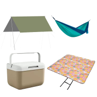 趣游帮错山户外组合套餐(方形天幕 MS808+户外吊床(单人) MH814+野餐垫 S-06+便携保温箱(Q521))