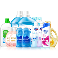 海飞丝舒肤佳蓝月亮家庭洗护套装(海飞丝洗发水200g+舒服沐浴露400g*2+蓝月亮10件套)