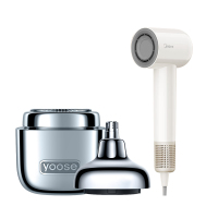 有色美的个护套装组合(电动剃须刀D1-T+美的电吹风FG201暖阳白)