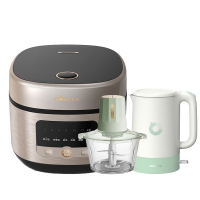 小熊厨房电器组合套餐(电饭煲金色DFB-Q40G5+切碎机QSJ-U03B5+电水壶ZDH-R17H3/台)