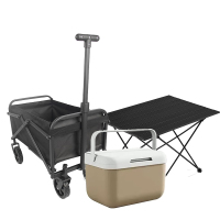 趣游帮户外组合套餐(桌折叠座椅三件套(Y703)+ 60L迷你款营地车(YB06)+户外便携保温箱(Q521))