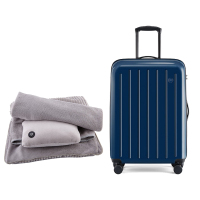 90分倍轻松商务出行套装(90分行李箱20英寸 深蓝色+倍轻松毛毯+靠枕FCB D131)