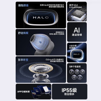 漫步者EDIFIER真无线蓝牙耳机Halo Buds内置麦克风有线控设计时尚降噪功能强