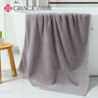 洁丽雅柔软成人家用高档纯棉浴巾100%全棉加大加厚洗澡裹巾 深灰