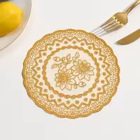 洁能尚 JNS-HT02 直径16CM 12个/包 1包/套 PVC白底金花壶垫 茶具(计价单位:套)白金