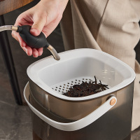 洁能尚 JNS-CGT201 29cm*19cm*19cm 干湿分离滤茶桶多功能 茶根桶(计价单位:个) 茶色