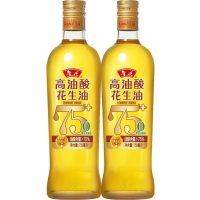 鲁花 高油酸花生油750ml*2 家用食用油 油酸含量大于75% 物理压榨
