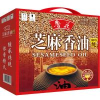 鲁花 芝麻香油礼盒(180ml*2+260ml*2) 浓香持久 滴滴醇香