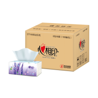 心相印(Mind Act Upon Mind) DT100(箱装)抽纸纸巾 商用(薰衣草)三层塑装纸面巾(60包)