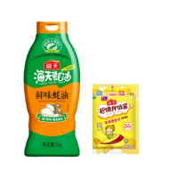 海天 调味品组合 鲜味蚝油1kg×1瓶+海天招牌拌饭酱20g×1包