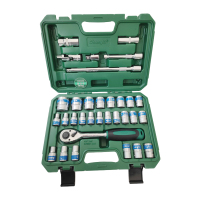 长鹿工具 32件12.5mm系列蓝带6角套筒组套(自脱棘轮) 1套