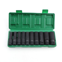 长鹿工具 10件12.5mm系列加长风动套筒组套 1套