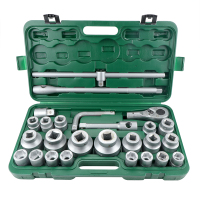 长鹿工具 26件19.25mm系列塑盒雾面重型套筒组套(弯杆) 1套