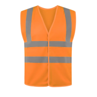 CMCBRIGHT 反光背心 粘扣式反光衣汽车交通安全警示马甲001005O 荧光橙 3XL