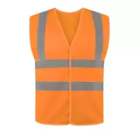 CMCBRIGHT 反光背心 粘扣式反光衣汽车交通安全警示马甲001005O 荧光橙 3XL