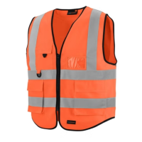 CMCBRIGHT反光背心 拉链式反光衣 环卫施工工地汽车交通安全警示001008O荧光橙 XL