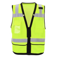 CMCBRIGHT反光背心 拉链式反光衣 环卫施工工地汽车交通安全警示001019Y 荧光黄 M