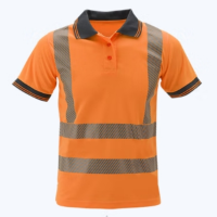 CMCBRIGHT 经典反光短袖Polo 夏季防晒短袖翻领T恤透气速干工作服 003022O荧光橙 3XL