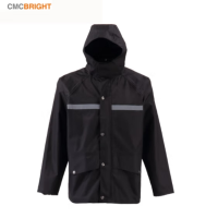 CMCBRIGHT 经济反光安保雨衣 006014N 藏青 M