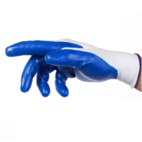 赫祥 劳保手套尼龙丁腈涂胶手套浸胶手套涂掌挂胶舒适透气 12副/包