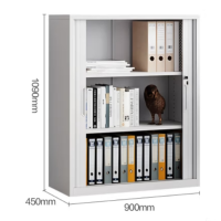 钢制卷门柜卷帘门文件柜收缩门办公柜推拉门档案柜1090mm高白色