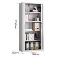 钢制卷门柜卷帘门文件柜收缩门办公柜推拉门档案柜1850mm高白色