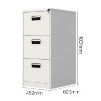 A4挂劳柜办公抽屉文件柜立式档案柜FC挂捞柜铁皮柜三斗卡箱带扣手