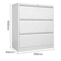 挂劳柜办公抽屉文件柜立式档案柜FC挂捞柜铁皮柜宽三斗卡箱