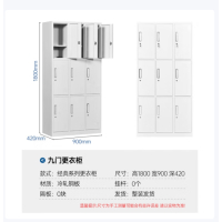 员工柜带锁储物柜车间衣柜宿舍鞋柜碗柜存包柜九门更衣柜-常规款