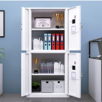 保密柜文件铁皮柜员工资料钢制防盗档案柜电子指纹锁通双节无抽款