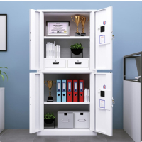 保密柜文件铁皮柜员工资料钢制防盗档案柜电子指纹锁通双节二抽款