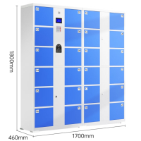 电子存包柜智能储物柜商场超市单位自助寄存柜指纹解锁24门蓝色