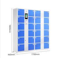 电子存包柜智能储物柜商场超市单位自助寄存柜人脸识别24门蓝色