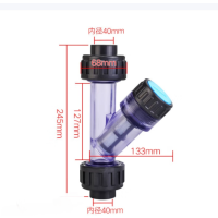 PVC过滤器UPVC塑料管道过滤器 Y型透明过滤器 DN15-DN63 过滤器40mm