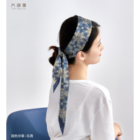 太湖雪 国色华章真丝斜纹长巾 10*180cm 石青