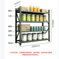 货架仓储置物架加厚钢制 仓库超市快递站展示架家用铁架子200*50绿