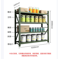 货架仓储置物架加厚钢制仓库超市快递站展示架家用铁架子 150*50绿