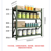 货架仓储置物架加厚钢制仓库超市快递站展示架家用铁架子 150*60绿