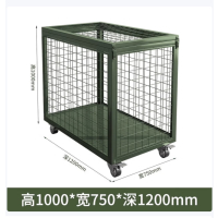 移动网箱仓储笼重型战备物资运输箱军绿色网车1200*750*1000mm