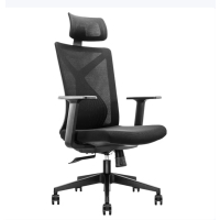 办公椅人体工学老板职员椅学习家用电脑旋转椅子会议椅黑色带头枕