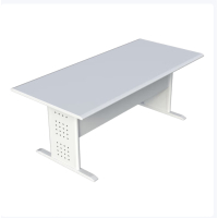图书馆阅览书桌钢制长条桌会议室培训课桌工字腿白色1.6米