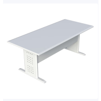 图书馆阅览书桌钢制长条桌会议室培训课桌工字腿白色1.8米