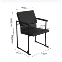 培训椅可堆叠会议椅子教室联排座椅接待椅黑色中背-无写字板