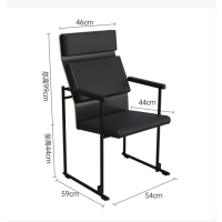 培训椅可堆叠会议椅子教室联排座椅接待椅黑色高背-无写字板