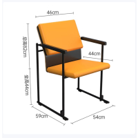培训椅可堆叠会议椅子教室联排座椅接待椅橙色中背-无写字板