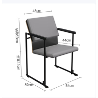 培训椅可堆叠会议椅子教室联排座椅接待椅灰色中背-无写字板