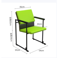 培训椅可堆叠会议椅子教室联排座椅接待椅绿色中背-无写字板