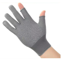 点胶防滑露指手机触屏尼龙手套 男女通用 120双