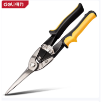 得力(deli)长直头铁皮剪 11英寸 DL20033 4个装