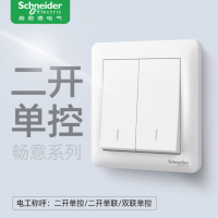 施耐德电气 10AX 250V 二位跷板式单控开关 A3B32_1A 畅意 (白色) 14个装